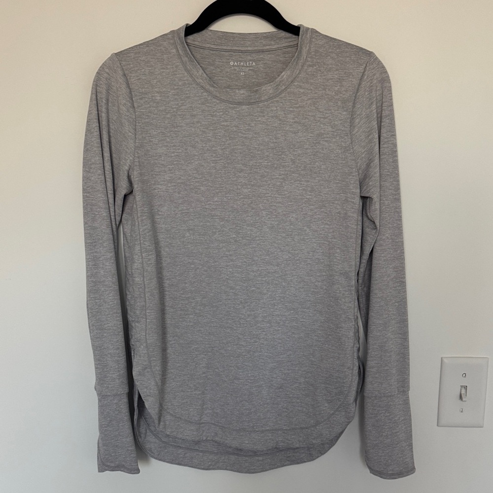 Athleta Heather Gray Long Sleeve Women's Athletic Top - Size XS